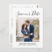 エレガントシンプルミニマモダンリスト日付の保存 ポストカード (正面/裏面)