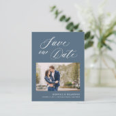 エレガントシンプルミニマモダンリスト日付の保存 ポストカード (スタンド正面)