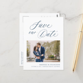 エレガントシンプルミニマモダンリスト日付の保存 ポストカード