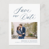 エレガントシンプルミニマモダンリスト日付の保存 ポストカード (正面)