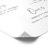 エレガントシンプルミニマリストのシグニチャー結婚ドリンク ポスター (角)