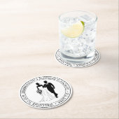 エレガントシンプルミニマルタイポグラフィ結婚カップル ラウンドペーパーコースター (インサイチュ)