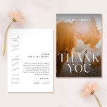 エレガントシンプルミニマルタイポグラフィ結婚ズ サンキューカード<br><div class="desc">ミニマル感謝していリストの写真タイポグラフィのサンキューカードにエレガントシンプルあなたの心を満たせお気に入りのて、あなたのタイポグラフィのクリーンな写真の上に結婚共有オーバーレイを搭載して。このミニマモダンリストのデザインは、シンプルで時代を超越したエレガンスを組み合わせ、感謝の気持ちをシックに表現している。簡単にカスタマイズメッセージを出して、私は救済あなたの特別な日と同じ美しいカードを作るためにここに来ている！</div>