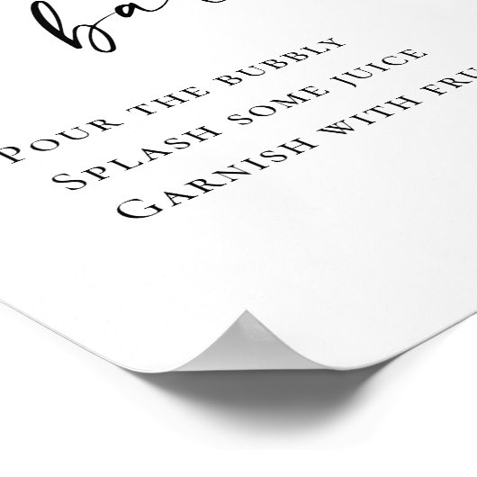 エレガントシンプルミニマルバー結婚ズ ポスター (角)