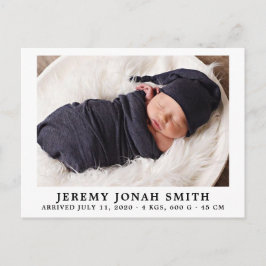 エレガントシンプルミニマルベビー発表 ポストカード