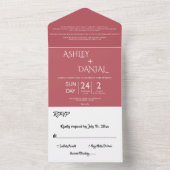 エレガントシンプルミニマルモダンス結婚Script オールインワン招待状 (内側)