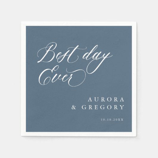 エレガントシンプルミニマルモダン結婚式 スタンダードカクテルナプキン (正面)