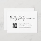 エレガントシンプルミニマルモダン結婚式RSVP車 出欠カード (正面/裏面)