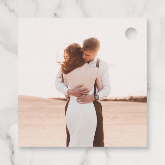 エレガントシンプルミニマル写真結婚の フェイバータグ (裏面)