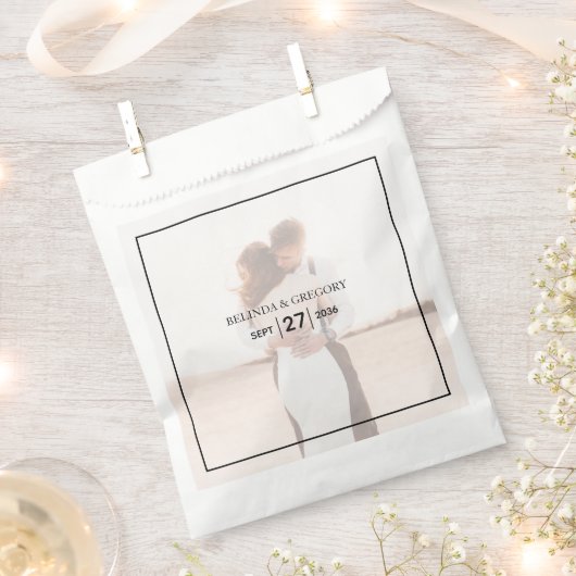 エレガントシンプルミニマル写真結婚の フェイバーバッグ (クリップ留めされた状態)