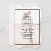 エレガントシンプルミニマル写真結婚の 招待状 (正面)