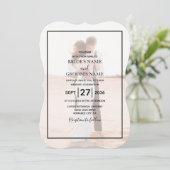 エレガントシンプルミニマル写真結婚の 招待状 (スタンド正面)