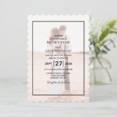 エレガントシンプルミニマル写真結婚の 招待状 (スタンド正面)