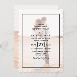 エレガントシンプルミニマル写真結婚の 招待状