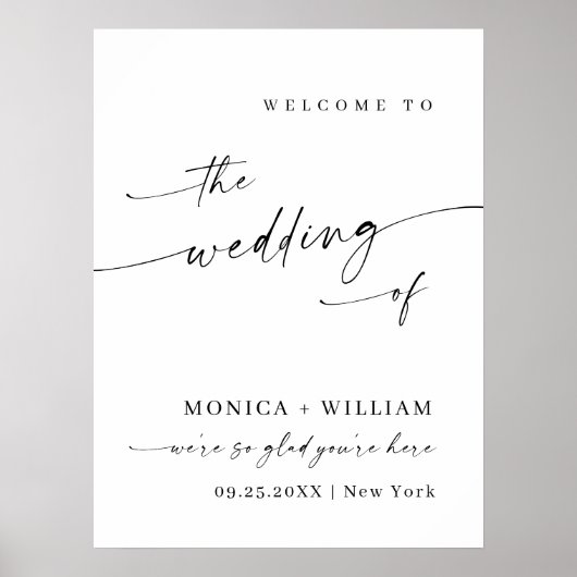 エレガントシンプルミニマル大歓迎結婚の ポスター (正面)