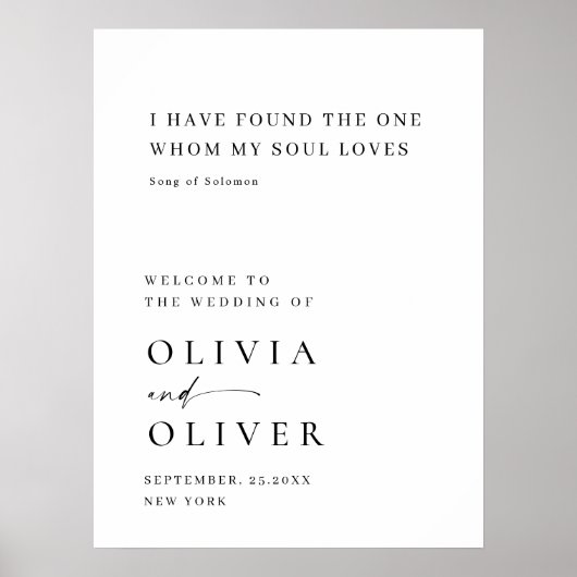 エレガントシンプルミニマル大歓迎結婚の ポスター (正面)