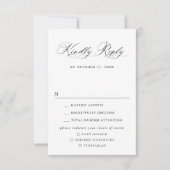 エレガントシンプルミニマル書道食事選択 出欠カード (正面)