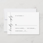 エレガントシンプルミニマル書道食事選択 出欠カード (正面)