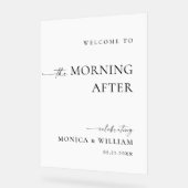 エレガントシンプルミニマル歓迎お別れブランチ アクリルサイン (傾斜)