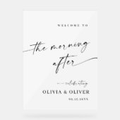 エレガントシンプルミニマル歓迎お別れブランチ アクリルサイン (正面)