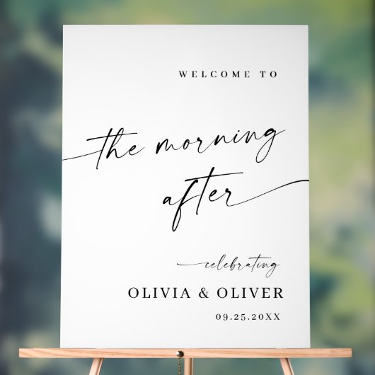 エレガントシンプルミニマル歓迎お別れブランチ アクリルサイン (ニュートラル)