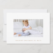 エレガントシンプルミニマル生まれたばかりの4フォトベビー誕生 案内状 (正面)