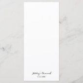 エレガントシンプルミニマル結婚リストのディナーメニュー メニュー (裏面)