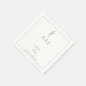 エレガントシンプルミニマル結婚主義のモノクロシック スタンダードカクテルナプキン (角)