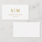 エレガントシンプルミニマル金ゴールドモノグラム結婚ズ ノートカード (正面/裏面)