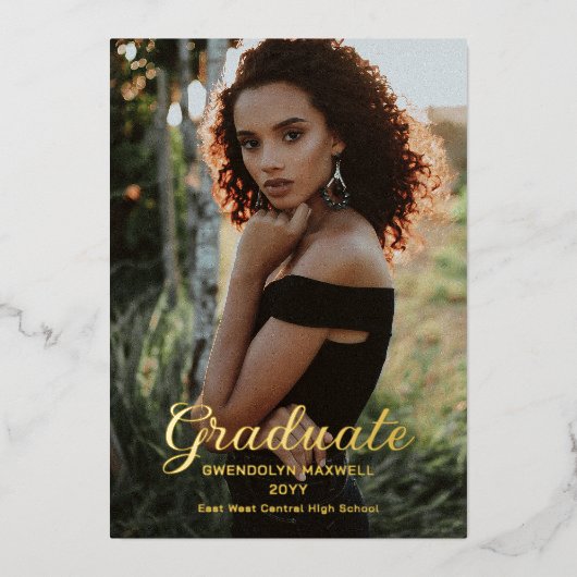 エレガントシンプルミニマル院写真 箔招待状 (正面)