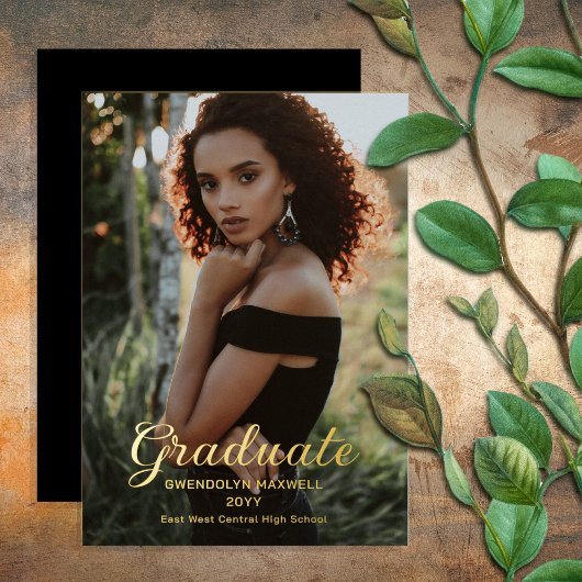 エレガントシンプルミニマル院写真 箔招待状