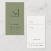 エレガントシンプルミニマルKraftグリーンロゴ価格ラベル 名刺 (正面/裏面)