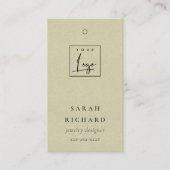 エレガントシンプルミニマルKraftホワイトロゴ価格ラベル 名刺 (正面)