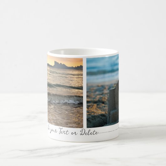 エレガントシンプルミニマルScriptのパーソナライズされた写真 コーヒーマグカップ (中央)