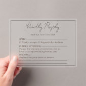 エレガントシンプルミニマルScript Kindly Reply's 結婚. アクリル招待状 (インサイチュ (ポータブル))