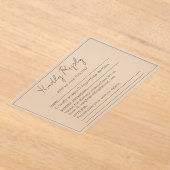 エレガントシンプルミニマルScript Kindly Reply's 結婚. アクリル招待状 (レイダウン)