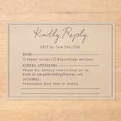 エレガントシンプルミニマルScript Kindly Reply's 結婚. アクリル招待状 (正面)