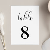 エレガントシンプルミニマ結婚リストのテーブルカード テーブルナンバー