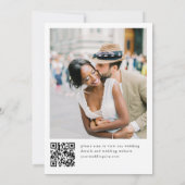 エレガントシンプルミニマ結婚リストの写真QRコード セーブザデート (裏面)