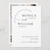 エレガントシンプルミニマ結婚リストの写真QRコード セーブザデート (正面/裏面)