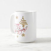 エレガントシンプルメリークリスマスウィッシュワードアート コーヒーマグカップ (正面左)