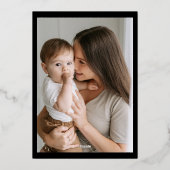 エレガントシンプルメリークリスマスファミリーフォトトレンディー 箔シーズンカード (裏面)