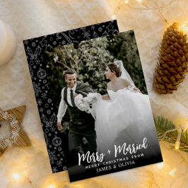エレガントシンプルメリーPhoto結婚した And Newlyweds シーズンカード