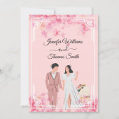 エレガントシンプルモダンスタイリッシュ予算結婚の 招待状 (正面)