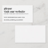 エレガントシンプルモダンタイポグラフィ結婚のWebサイト エンクロージャーカード (正面/裏面)