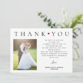 エレガントシンプルモダンタイポグラフィ2写真結婚s サンキューカード (スタンド正面)