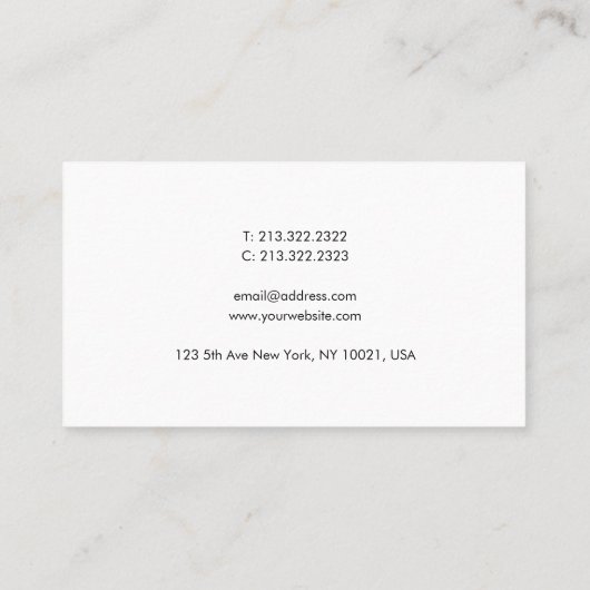 エレガントシンプルモダンテンプレートパーソナライズされた 名刺 (裏面)