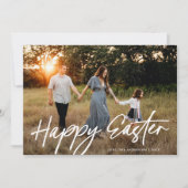 エレガントシンプルモダンハッピーイースター写真 カード (正面)