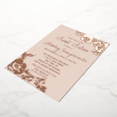 エレガントシンプルモダンバラフローラ金ゴールドスイート16 箔招待状 (回転した状態)