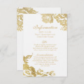 エレガントシンプルモダンバラフローラ金ゴールドフェイクプリント エンクロージャーカード (正面/裏面)